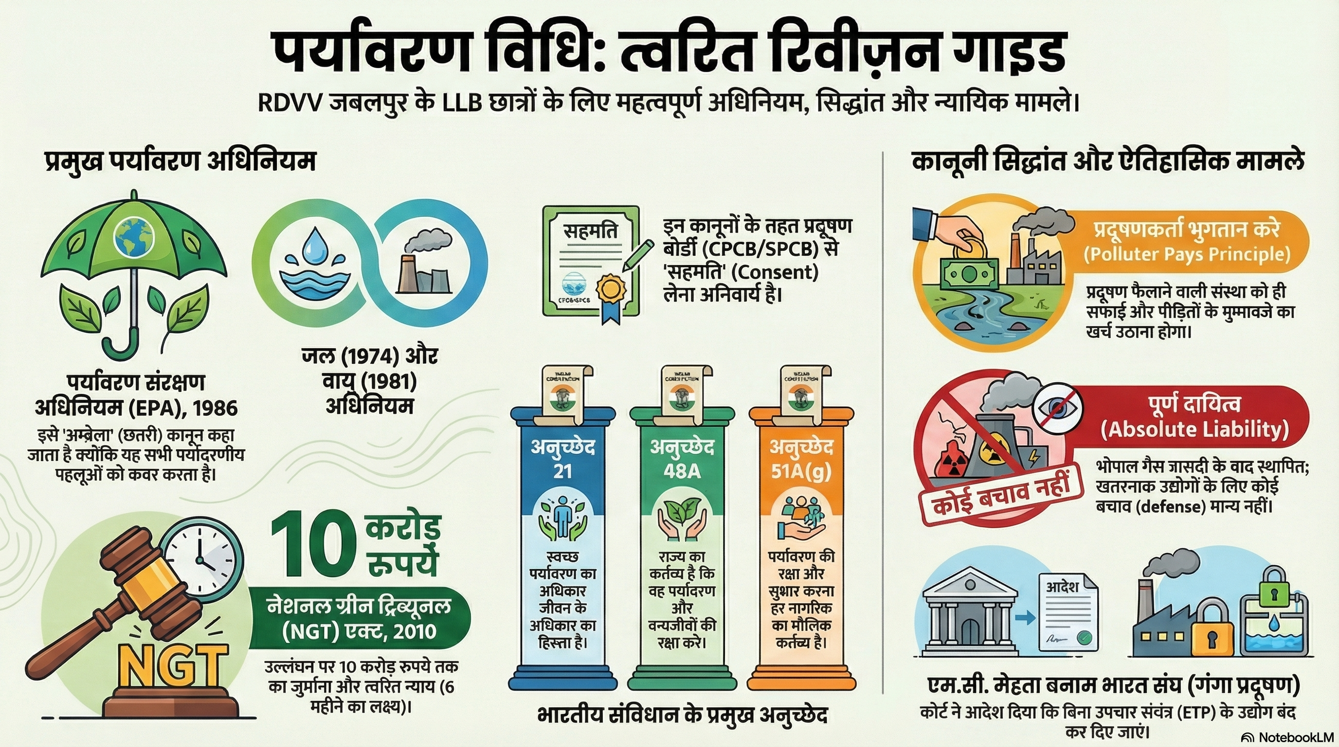 भारत का पर्यावरण विधि - संपूर्ण रिवीज़न गाइड | RDVV Jabalpur LLB